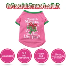 Рождественская тематическая футболка для собак, одежда для собак, футболка, костюм щенка, рубашка для собак, одежда для украшения фестиваля