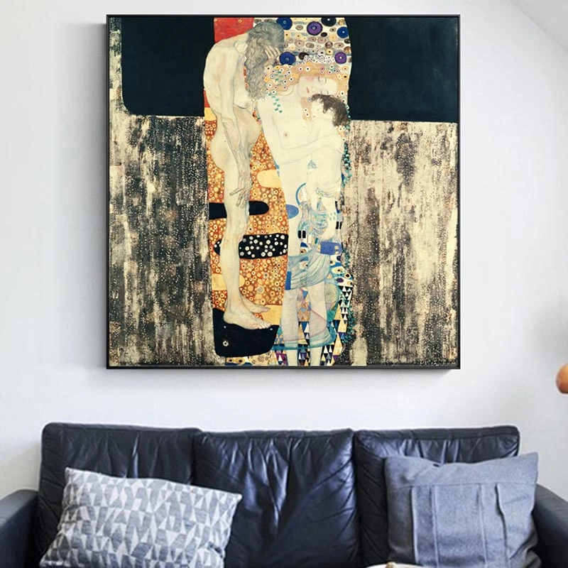 

The Three Ages of Woman Wall Art Paintings Gustav Klimt Famous Canvas Art Prints Reproductions Posters For Living Room Cuadros