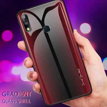 

50pcs Stripe Gradient Glass Phone Case for ASUS ZB601KL/ZB602KL/ZB631KL/ZB633KL TPU+Glass hard back case cover shell