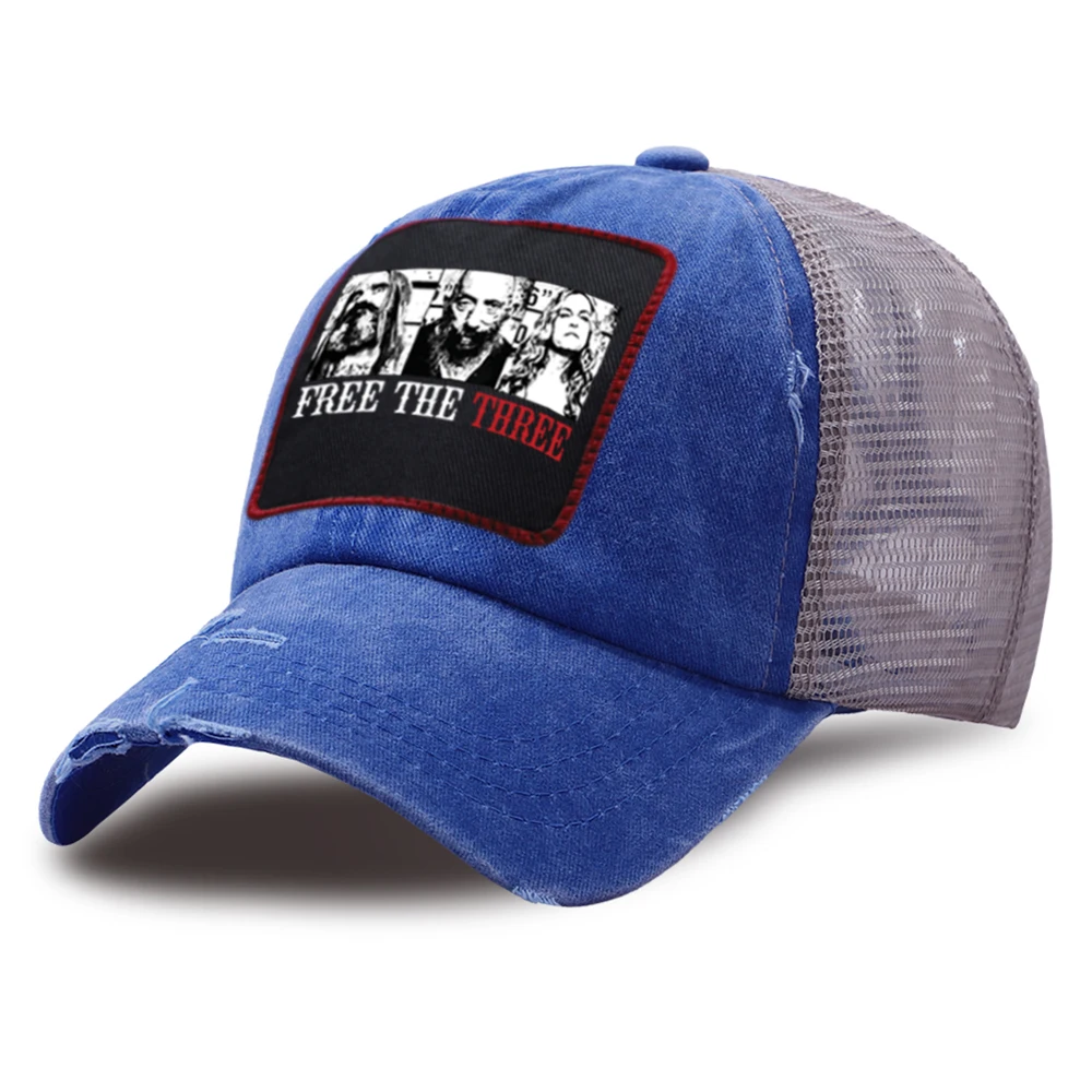 

Free The Three Men Baseball Caps Washed Mesh Hats Outdoor Summer Unisex Hip Hop Women Breathable Snapback Hats Men Trucker Hats
