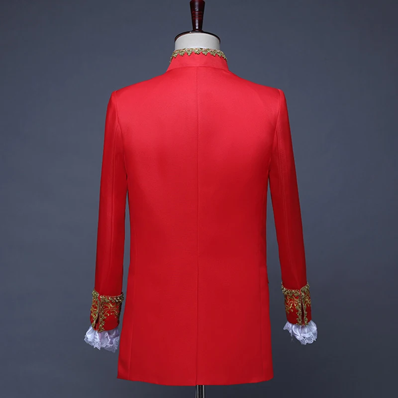 Male Suits England Style Formal Court Dresses Costumes Prom Teams Chorus Stage Costume Wedding Host Men Party Show Outfit DT1376 Male Suits England Style Formal Court Dresses Costumes Prom Teams Chorus Stage Costume Wedding Host Men Party Show Outfit DT1376