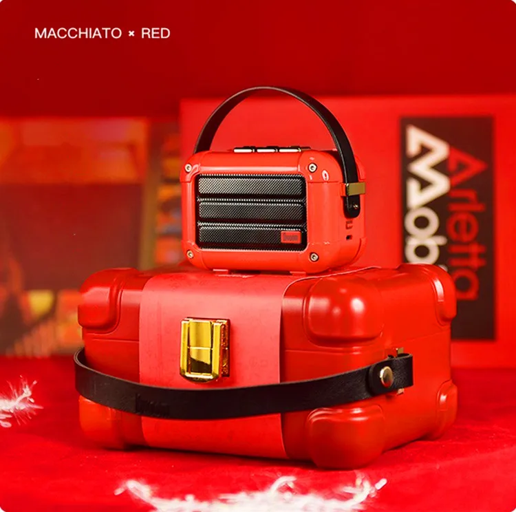 New Divoom Macchiato Bluetooth Wireless Speaker Christmas red Metal Radio outdoor portable hand-held music player Subwoofer | Электроника