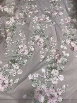 

best quality Cyndi-32.8804 embroidered African Tulle Lace Fabric African French Lace Fabric with embroidery