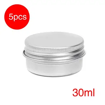 

5 X 30ml Refillable Containers Aluminum Empty Cosmetic Silver Box Screw Jar Portable Travel Tin Packing Box Makeup Cream Pots