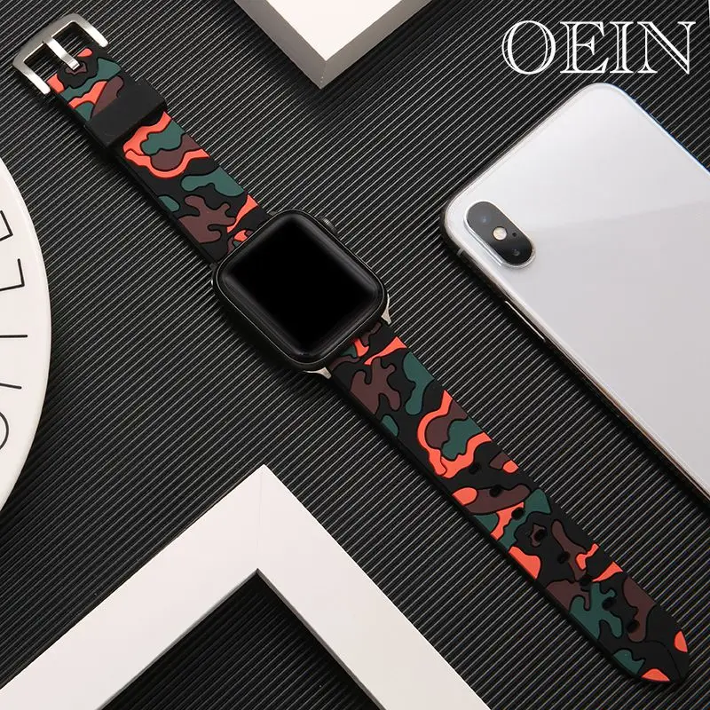 

Strap For Apple Watch band 38/42 iWatch 42 band 44mm 40mm Sport Silicone belt Bracelet correa Apple watch 6 5 4 3 2 Accessories
