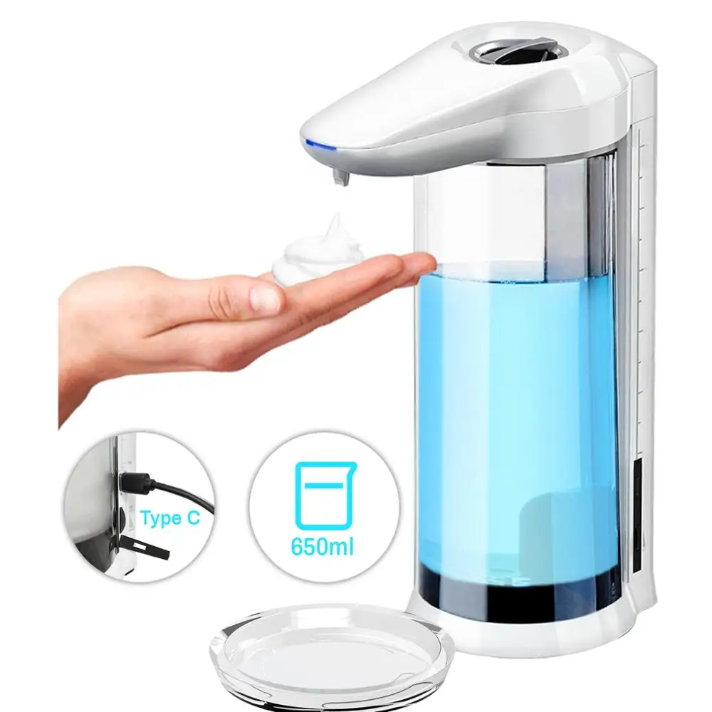 

650ml Liquid foam touchless Automatic soap Dispenser Rechargeable or connect to the power supply foaming Liquid Soap Hand sanit