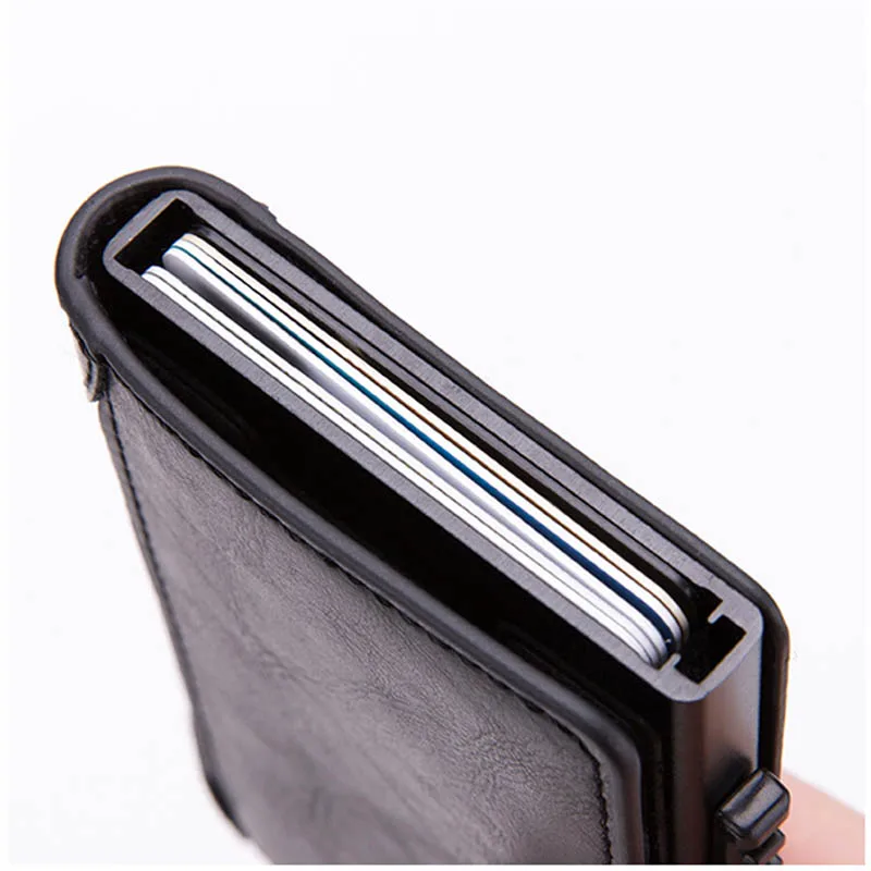 Itapkris мужской держатель для кредитных карт, Модный женский кошелек из искусственной кожи, деловой кошелек RFID, высококачественный Алюминиевый Дорожный Чехол, черный