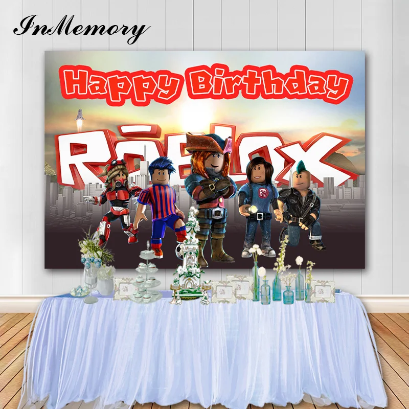 Int Jungen Geburtstag Party Hintergrunde Roblox Thema Foto Hintergrund Custom Name 1st Geburtstag Foto Banner Photo Aliexpress - roblox hintergrund