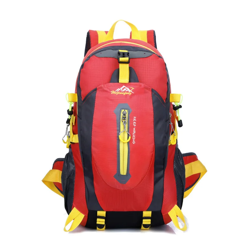 Outdoor Backpacks Waterproof Nylon Backpack Women Climbing Equipment Mountain Bags Men Hiking Travel Bag 40L Large Men Sportbag - Цвет: red