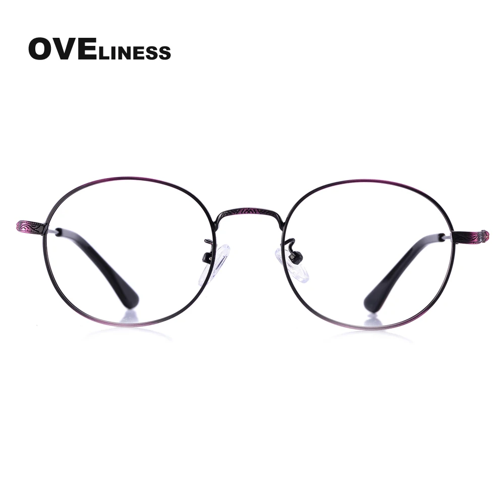 

Fashion Retro Round Glasses Frame for Women Optical women's eyeglasses frames MyopiaPrescription glasses full Metal eyewear 2021