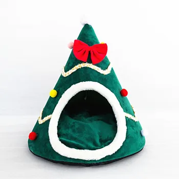 

Pet dog bed cat bed mat dog house cushion Pet Sleeping Accessories Gift Sponge pet nest with Christmas hat shape