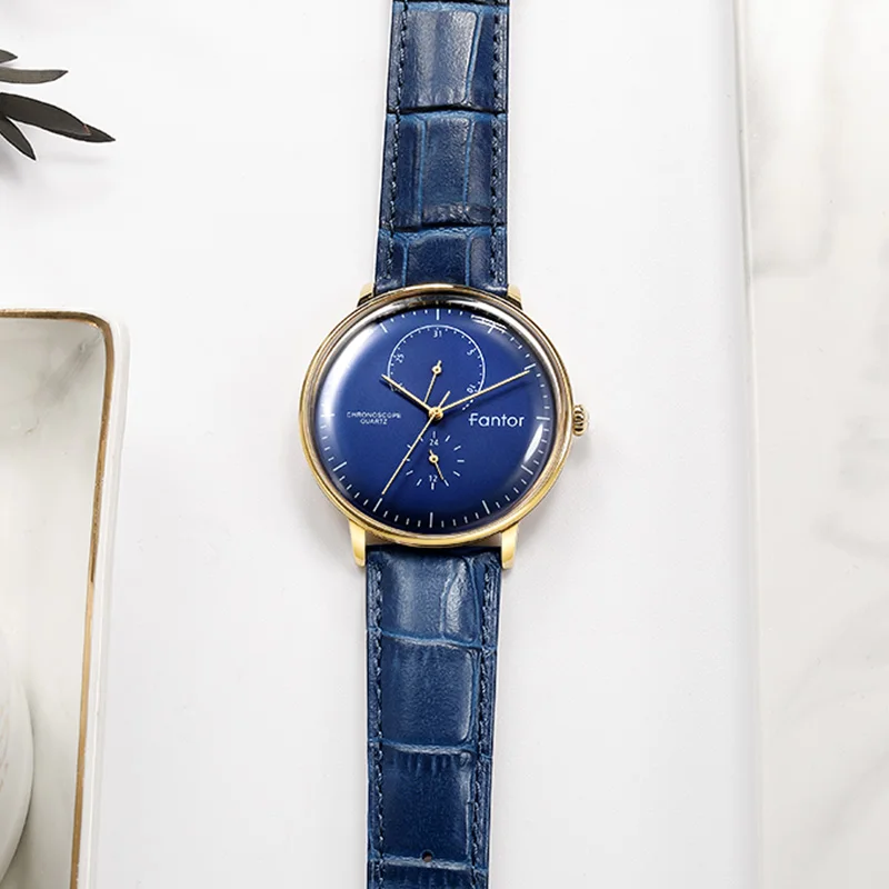 Мужские часы Fantor Роскошные повседневные кожаные Хронограф Кварцевые водонепроницаемые мужские s наручные часы лучший бренд Мужские часы для мужчин