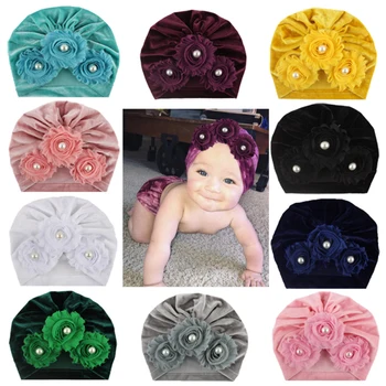 

Autumn Winter Infant Girl Comfy Sun Flower Caps Adorable Newborn Hat Toddler Baby Warm Beanie Hat Accessories Headwear Hot sale
