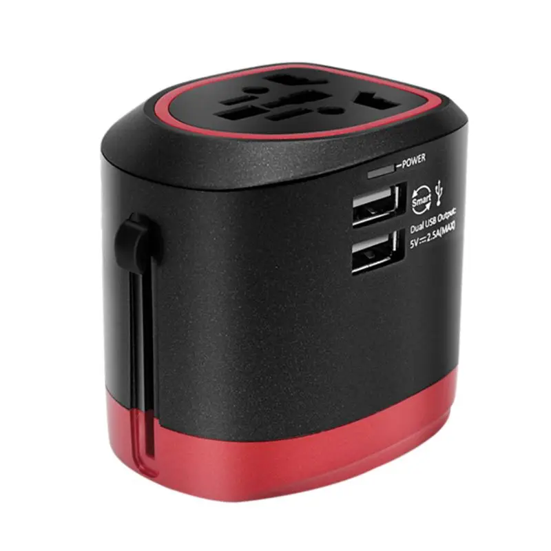Все в одном Универсальный адаптер питания зарядное устройство с 2.5A 2 USB US AU EU UK Новинка