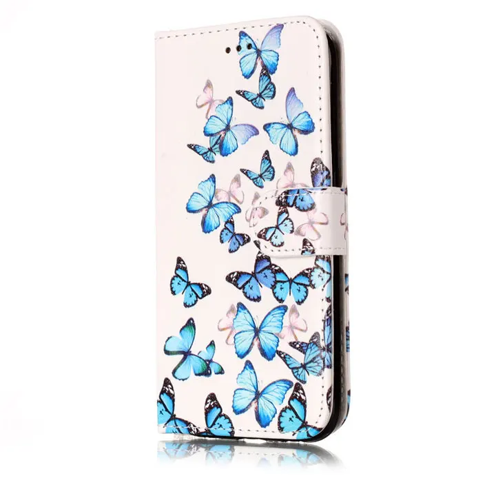 Small Blue Butterfly Милый Мрамор Цветы Чехол Для samsung Galaxy A10 A20 A20E A30 A40 A50 A60 A70 S10 S9 S8 плюс роскошный бумажник с отделением для карт для хранения Чехол E01G - Цвет: Small Blue Butterfly