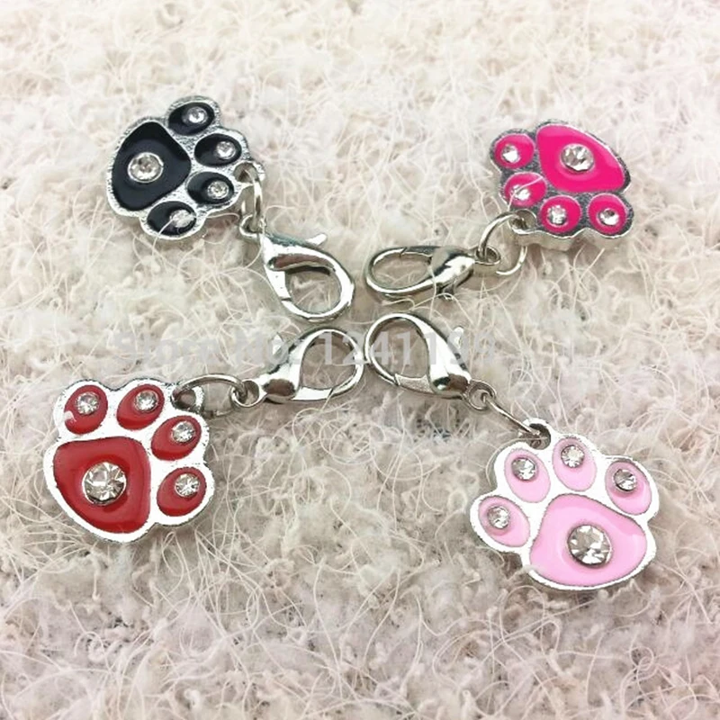Nuevo 1 Uds de aleación de perro amante del animal doméstico Pet ID Tag perro pedante Collar de dijes pedante cachorro identidad mosaico Collar con huella de animal