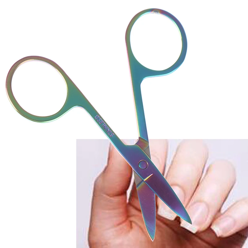 1Pc Manicure Scissor For Nail Cuticle Makeup Curved Head Eyebrow Scissor Dead Skin Remover Nail Tool