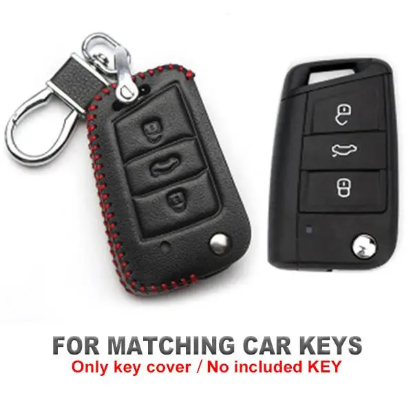 Автомобильный ключ кожаный чехол для Volkswagen Golf 4, 5, 6, 7, MK7 Passat CC Passat B6 B7 B8 Passat 3C CC Magotan R36 B5 B7L - Название цвета: Цвет: желтый