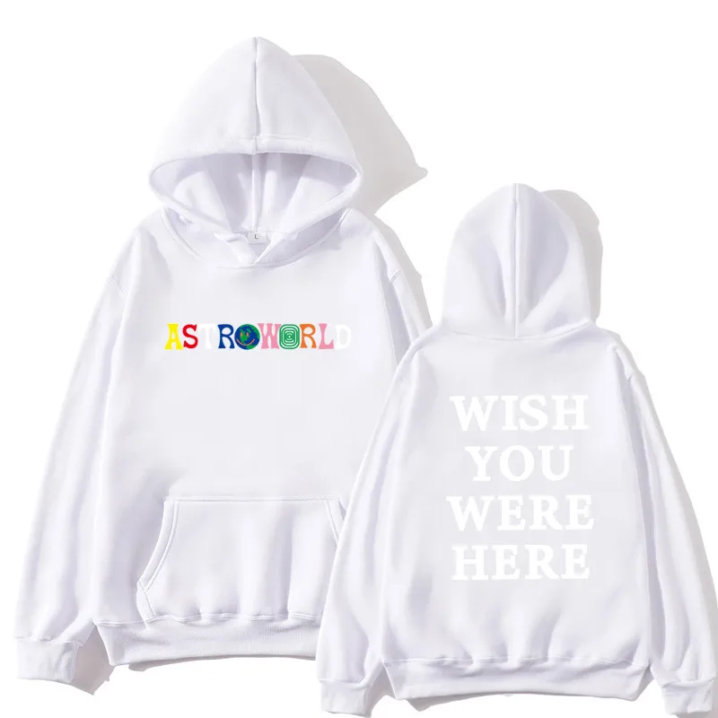Толстовка с изображением Трэвиса Скотта ASTROWORLD hope you are here fashion Женская модная толстовка с надписью ASTROWORLD уличная Мужская и Женская толстовка swea - Цвет: white