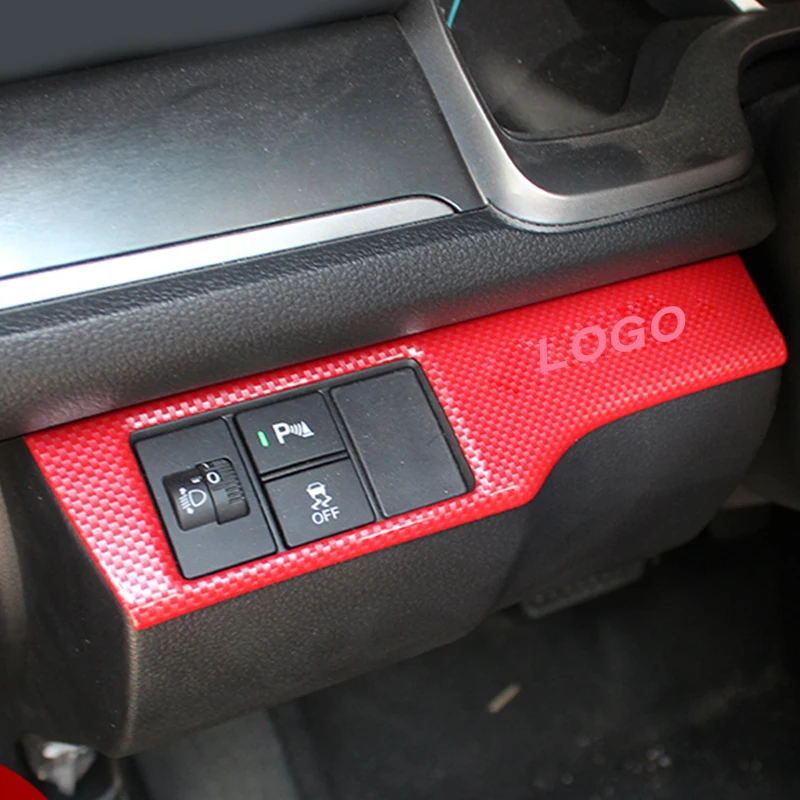 Панель переключателя фар автомобиля защитная накладка для Honda Civic 10th Gen с логотипом