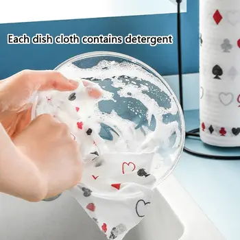 

1Roll Portable Dish Cloth Foaming Dish Towel Rag with Detergent for Household Kitchen Cleaning Appliances