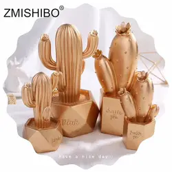 ZMISHIBO смоляный светодиодный светильник С КАКТУСОМ, ночник, розовый, золотой, зеленый, рабочий стол, украшение для спальни, романтический