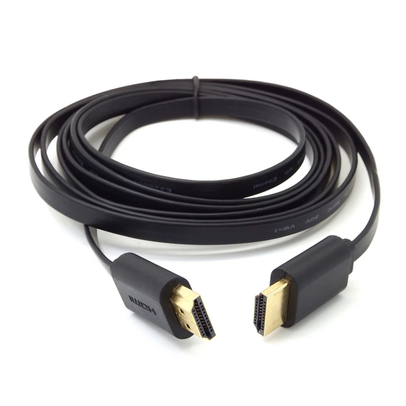 1,5 м кабель для HDMI плоский плетеный экранирующий позолоченный шнур для X-Box dvd-плеера HDTV проектора