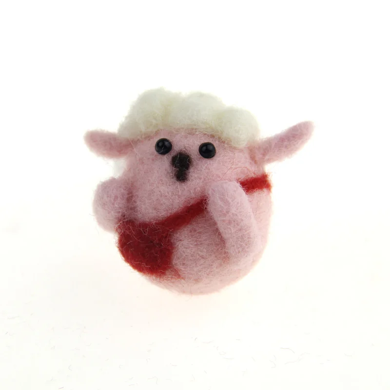 Pink sheep 1 шт. Zasy игла Шерсть Войлок Рождество мультфильмы ручной работы DIY колыбели - Цвет: Pink sheep
