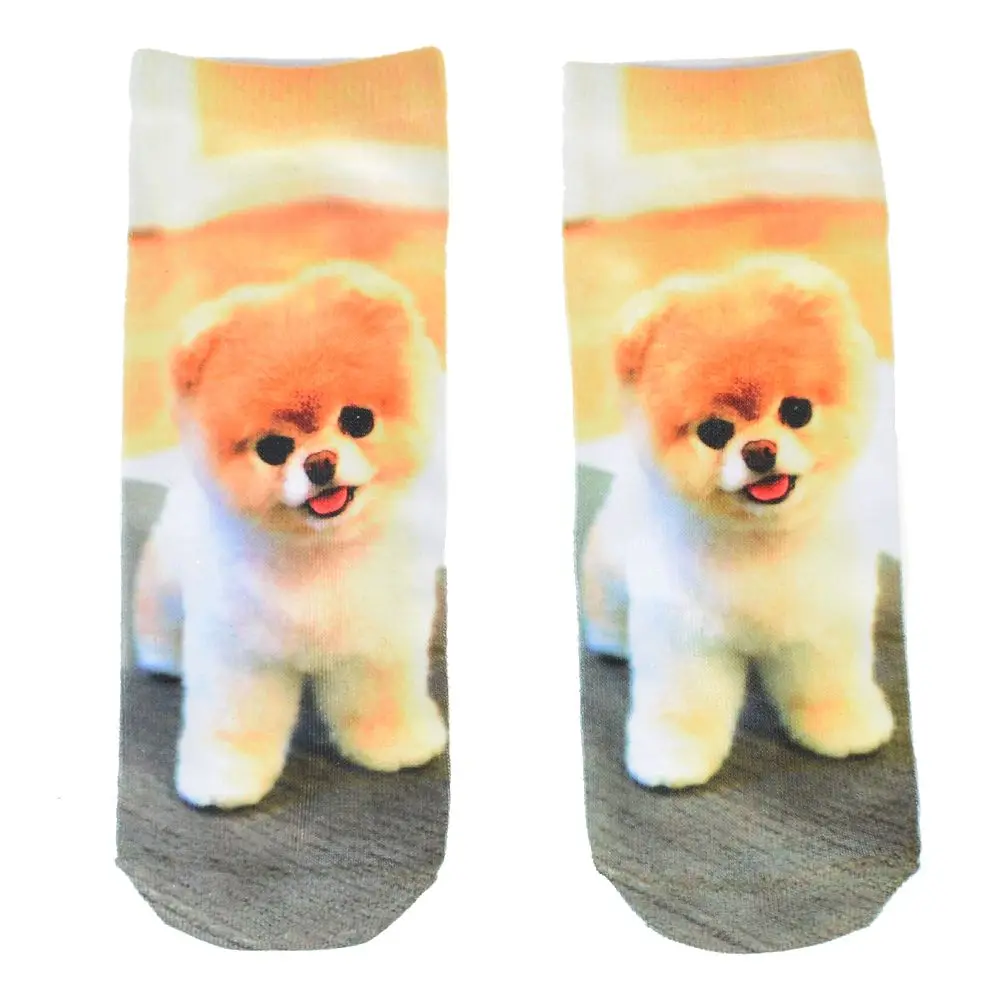New 3D Printed Women Socks Cotton Sock Fashion Unisex Animal Socks Cut Dog Meias Female Funny Low Ankle Sock