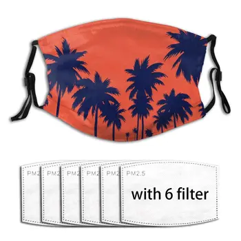 

Dark Palm Trees At Sunset Mask Mouth Face Mask Anti Dust Mask with Replaceable Filter