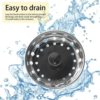 

3.5 Inch Commercial Kitchen Sink Basket Drain Strainer Stainless Steel Fits 3-1 / 2 Inch Sink Openings MJJ88