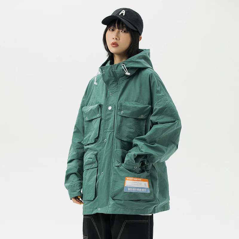 

City Where the Product 2020 Spring New Style Three-Color Workwear Hooded Jacket Multi-pockets MEN'S Hooded Jacket
