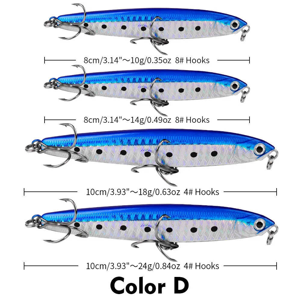 Bleistift sinkender Angelköder, Bass, hochwertige Tackle-Köder, harter Köder, lebensechter Minnow-Köder für Süßwasser, Salzwasser, 10/14/18/24 g – Detail 11