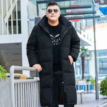 

Winter men's fat plus fat plus size cold-proof lengthened knee down jacket 160 kg 10xl thick casual
