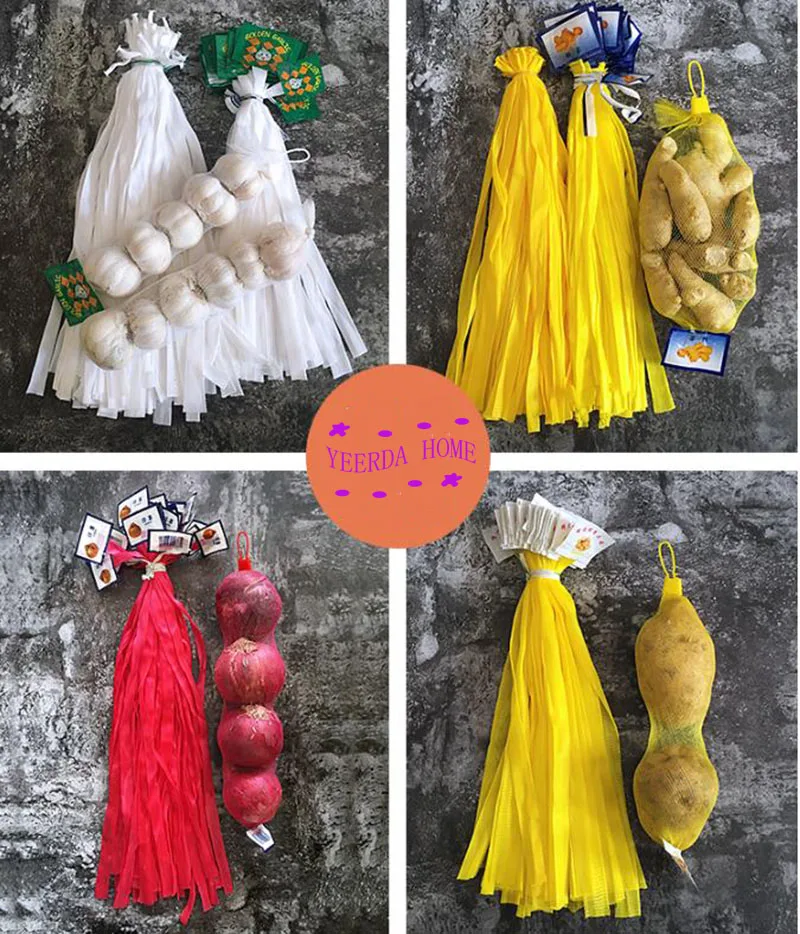 Garlic net bag garlic Packing net Kitchen storage bag Ventilation net Supermarket vegetable sales ratio packaging 100Pcs