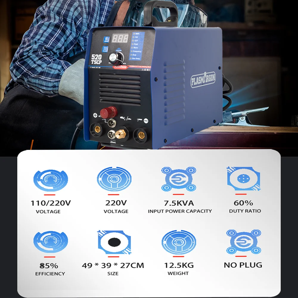 PLASMARGON Air Plasma Cutter Pilot arc TIG CUT MMA Pulse 160A Cutter 4