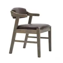 Silla de comedor Simple moderna silla de madera sólida sillón de tela nórdica Silla de escritorio antigua de café