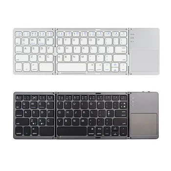

Vococal Foldable 64-Key Bluetooth Wireless Keyboard with Touchpad for iPad IOS Android Windows System Smartphone Tablet Latops