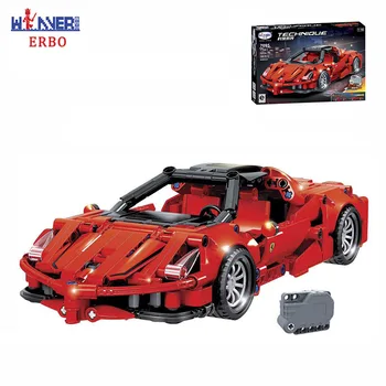 

ERBO 388PCS 1:18 Technic Building Blocks Pull Back Sports Car Model Plastic ABS DIY Educational Bricks Toys for Children Gifts