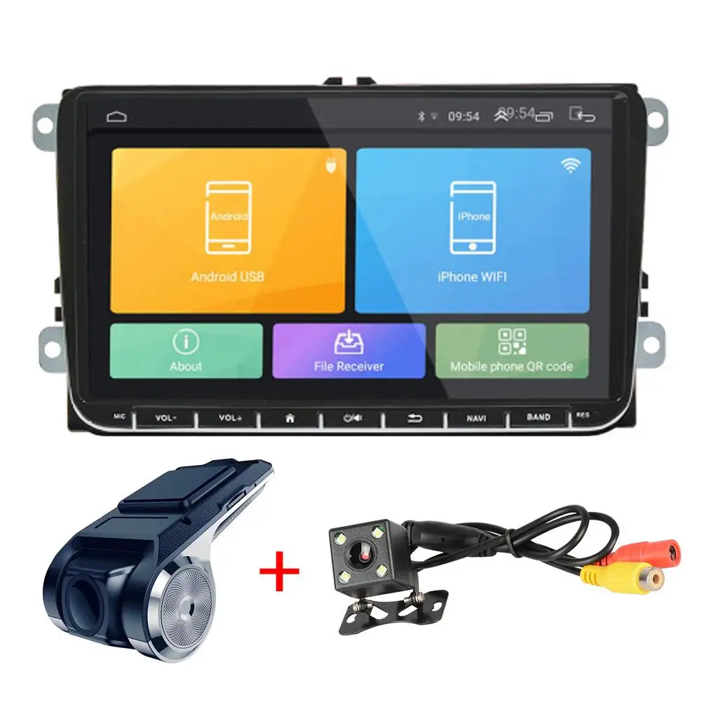 Автомобильный GPS навигатор интегрированная машина 9in Android 8 1 BT RDS для VW SKODA GOLF 5 Golf 6