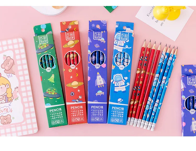 CRAYON GRAPHITE,A4Boîte de 10 crayons en bois avec gomme, stylo