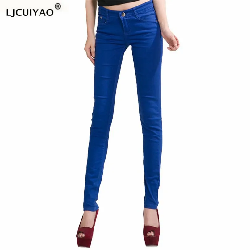 

LJCUIYAO Women's Candy Color Pants Pencil Trousers Autumn Elegant Office Mid Waist Pants For Women Skinny Jeans Pants Female