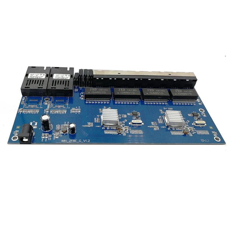 10/100/1000 м гигабитный Ethernet коммутатор волоконно-оптический медиаконвертер PCBA 8 RJ45 UTP и 2 SC волоконный порт платы PCB