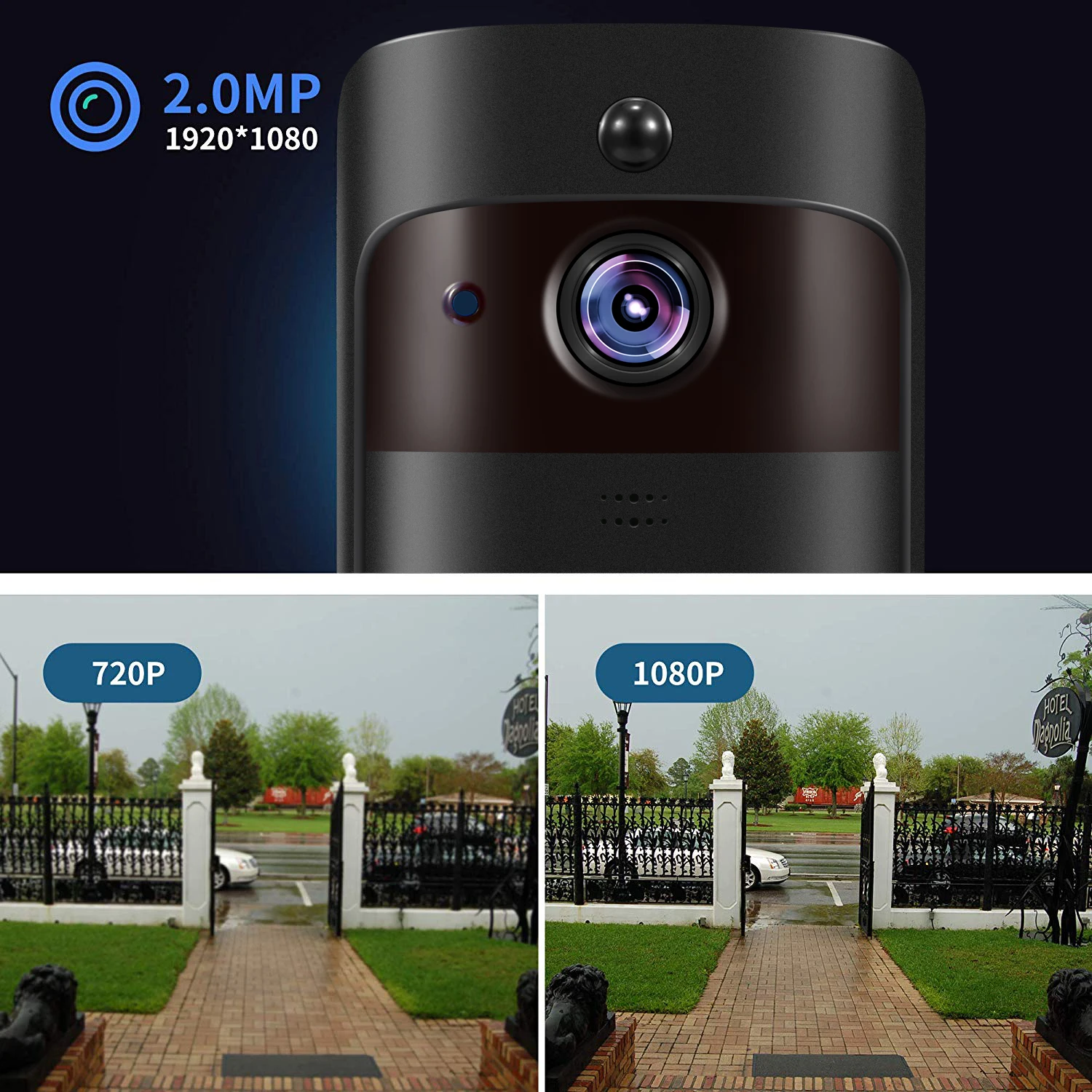 WiFi дверной звонок 1080P видео домофон глазок дверной звонок камера дверной звонок ИК ночного видения 160 градусов безопасности беспроводной