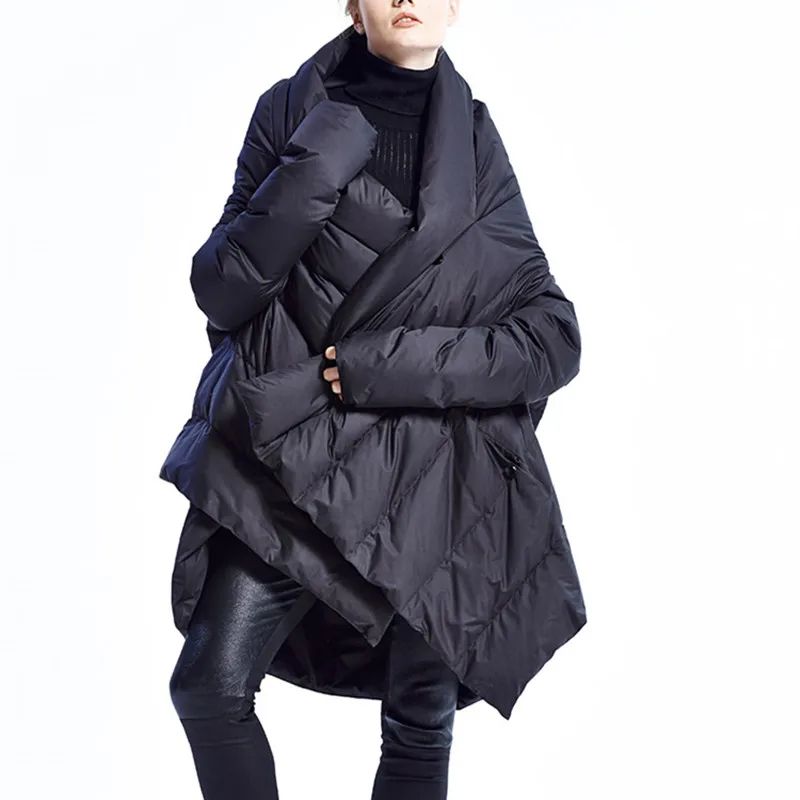 

Cheap Sale Fashion Down Jacket Women Autumn Winter Europe Style High-end Long Down Jacket Ladies Warm Thick Cloak Coat NS1288