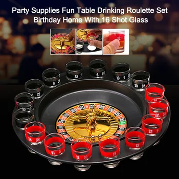 

Russian Spinning Gift Adult Poker Chips Drinking Roulette Set With 16 Shot Glass Home Party Supplies Fun Table Bar Family