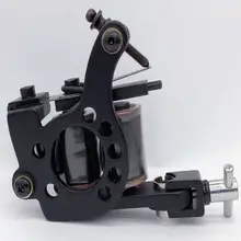 Перманентный макияж машины татуировки железа татуировки пистолет черный 10 обертывание катушки татуировки машина Рамка Тонкий лайнер и шейдер поставщик