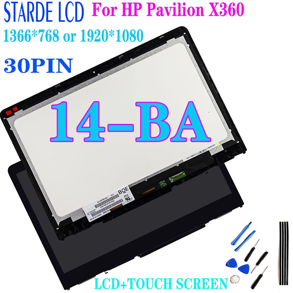 14.0 HP 파빌리온 X360 14-BA 14M-BA LCD 디스플레이 터치 스크린 디지타이저 어셈블리 B140XTN02.E N140HCE-EBA 1366*768 1920*1080