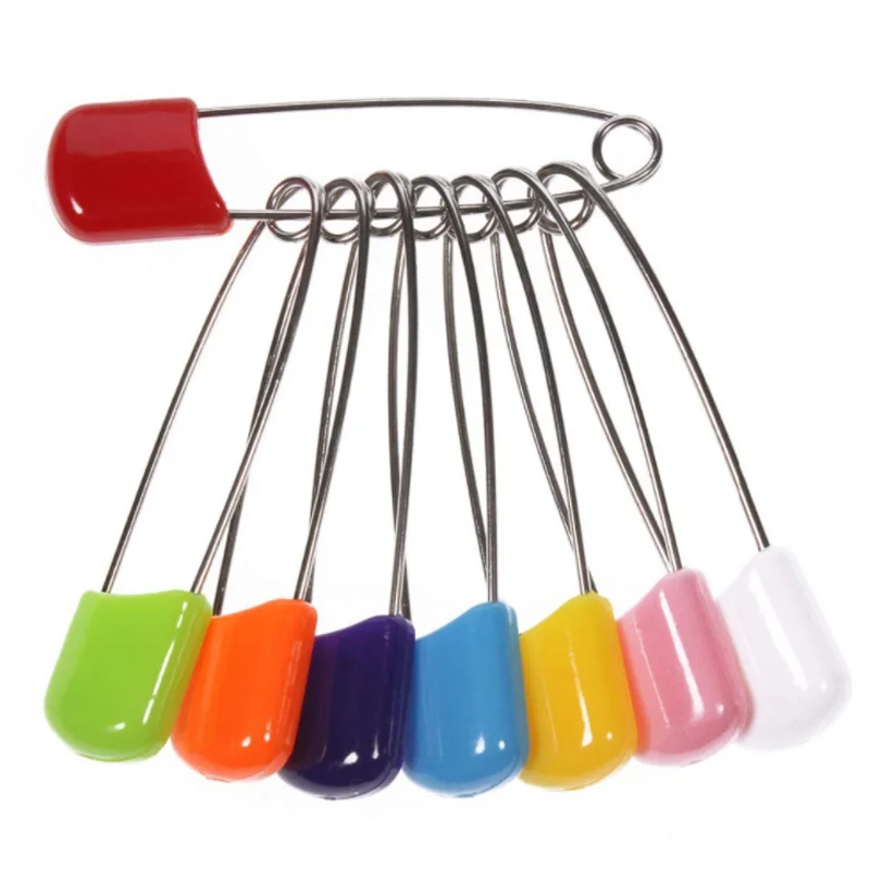 Description Picture 2 of item10/20Pcs Plastic Head Safety Pins 4/5.5cm Safety Locking Cloth Baby Diaper Nappy Pins Needle DIY Pins Sewing Accessory Markers