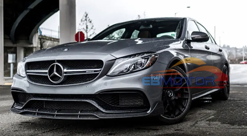 ebmotor-com B style Real Carbon Fiber Front Lip Spoiler For BENZ W205 C63 C63S AMG Sedan & Coupe 2015UP 10_1666